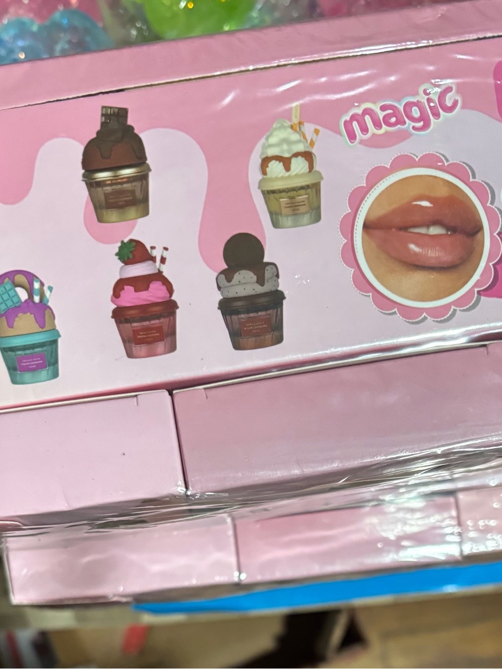 12 sets Magic Assorted Cupcake Lip Balms and fragrance- Pink Packaging